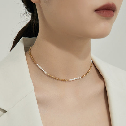 316 チタンスチールメッキ真珠ネック