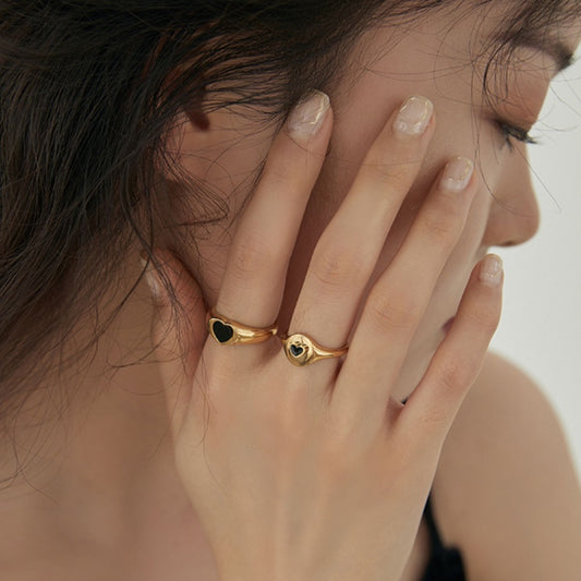 316 チタンスチールダブルハートリング