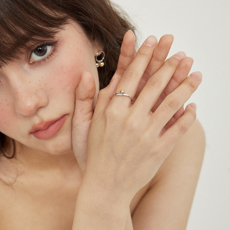 S925 銀ゴールドシルバービーズネックレス