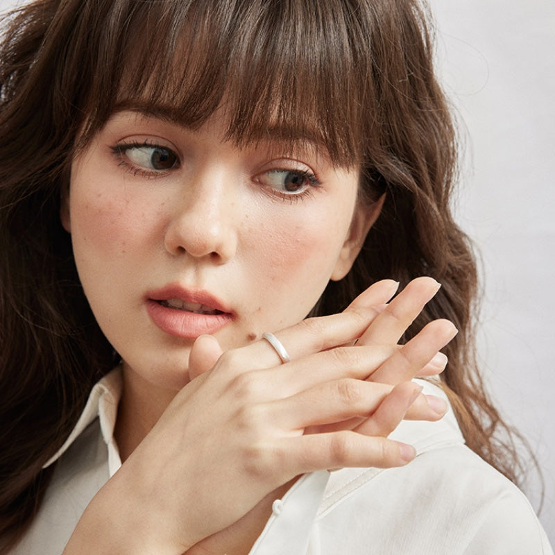 S925 銀マット素リング開口重ね着