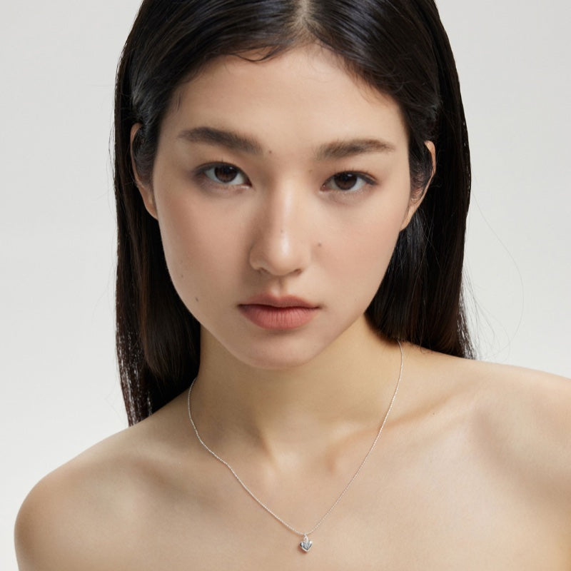 S925 銀ミニハートベーシックネックレス