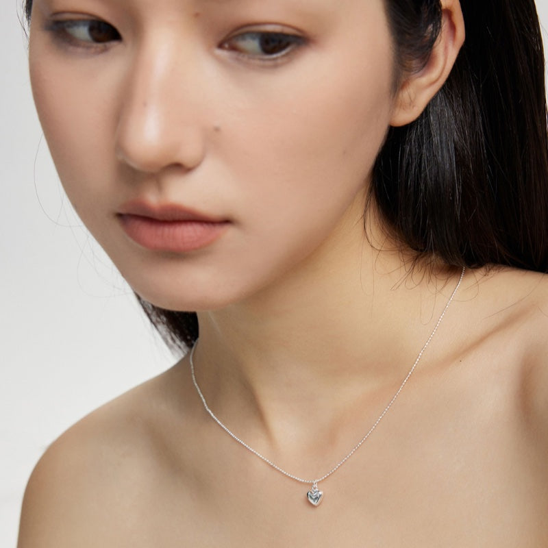 S925 銀ミニハートベーシックネックレス