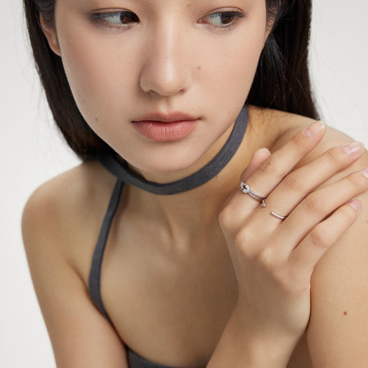 S925 銀ジルコニア開口リング