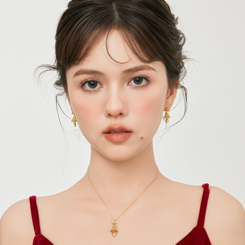 クリスマス鈴ペンダントネック