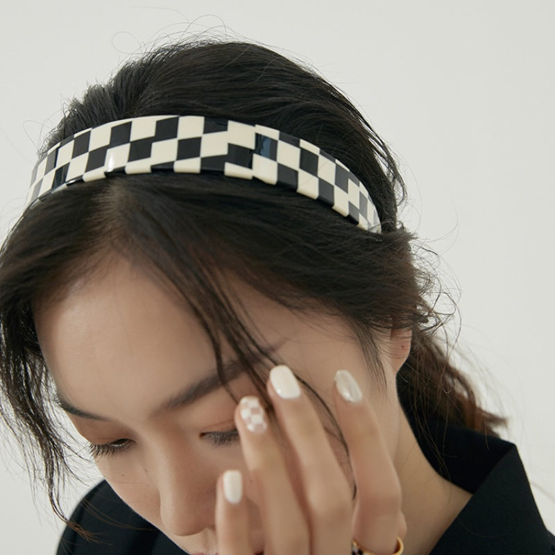酢酸チェッカーボードヘアバンド
