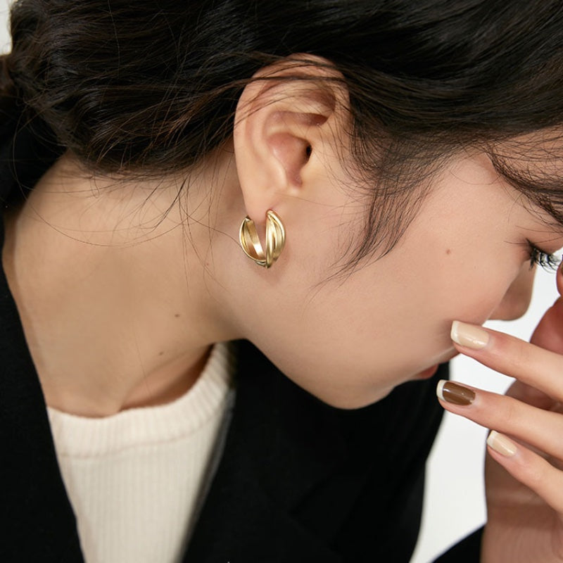 クロスリングマットゴールド銀ピンピアス