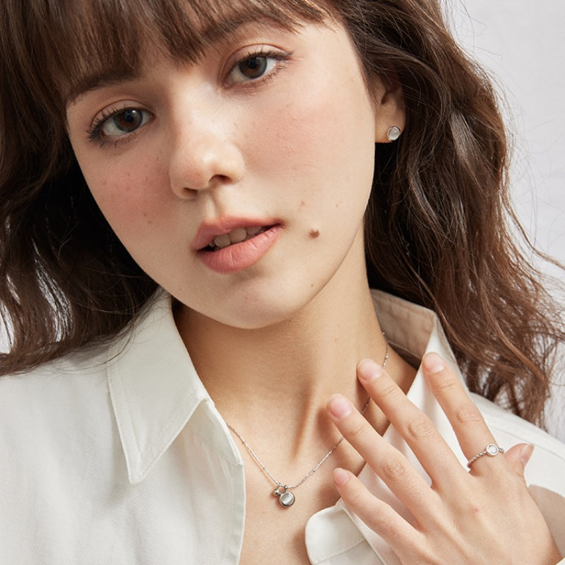 猫目石チタンスチール 18K 金メッキネック