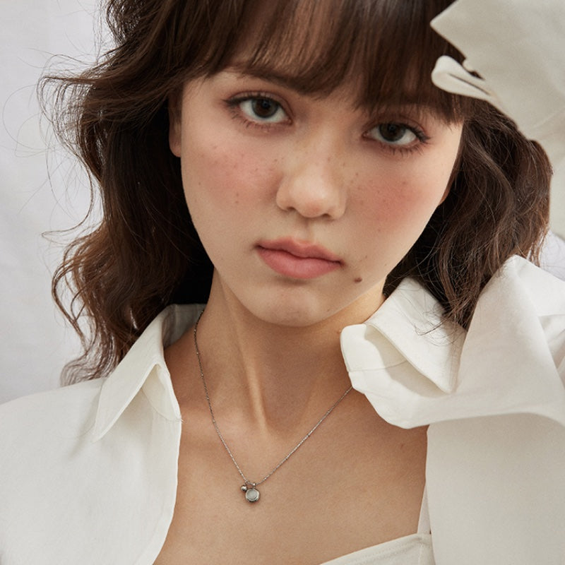 猫目石チタンスチール 18K 金メッキネック