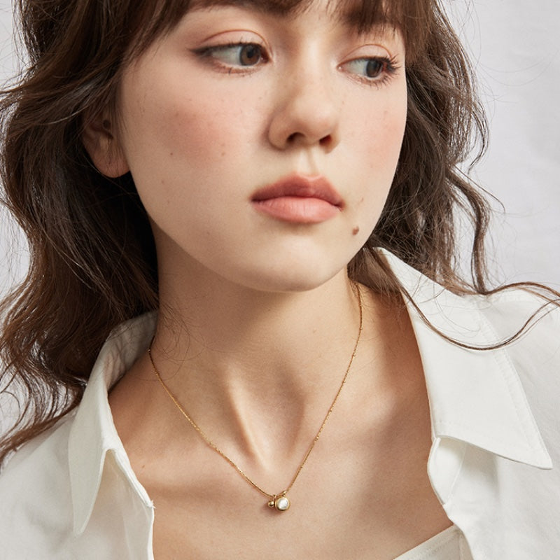 猫目石チタンスチール 18K 金メッキネック