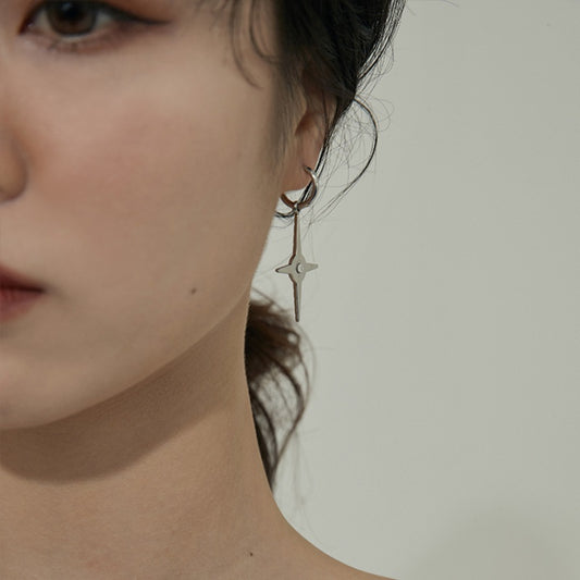 316 チタンスチールスターイヤリング