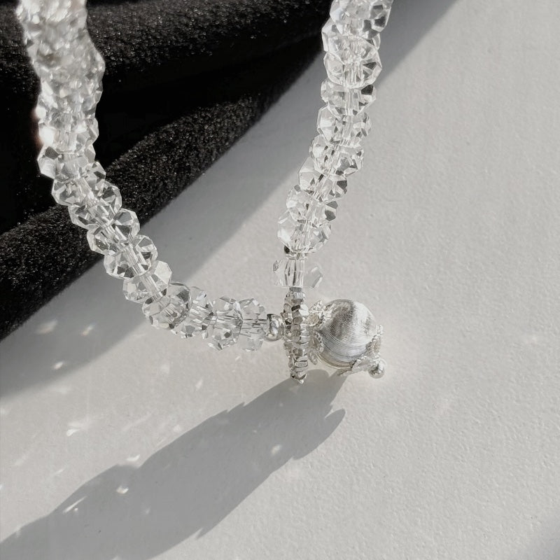 白水晶 S925 銀ストレッチブレス