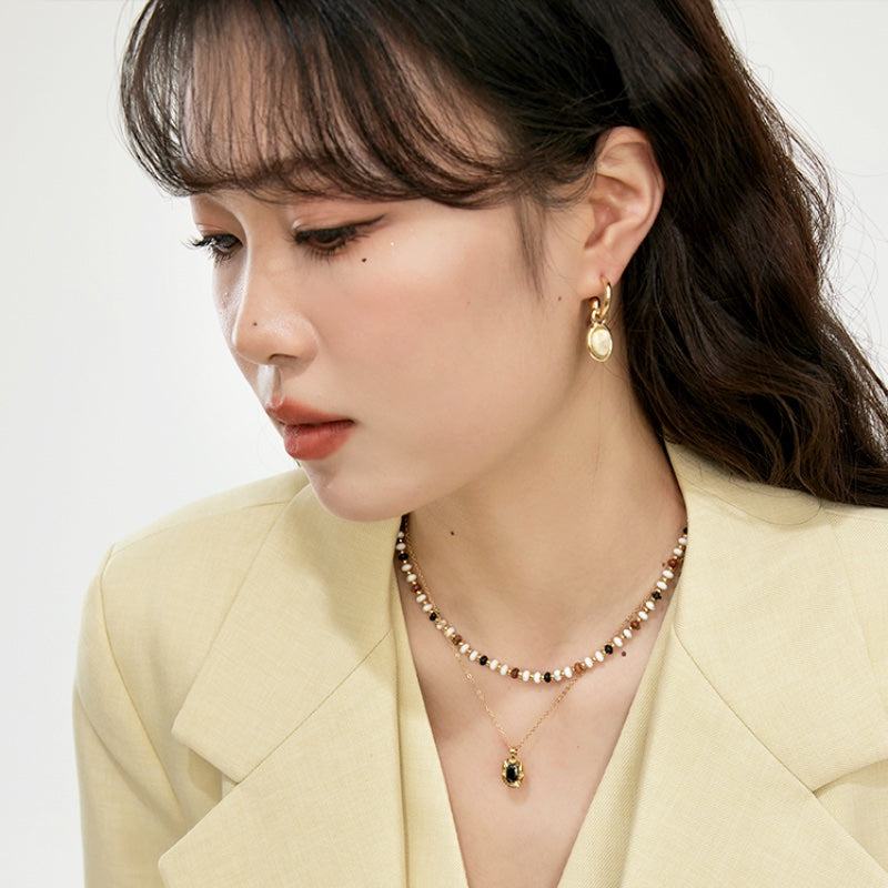 不規則レジン S925 銀ピアス