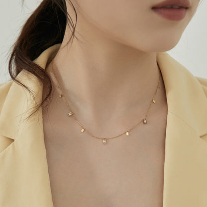 316 チタン 18K メッキ多層幾何ネック