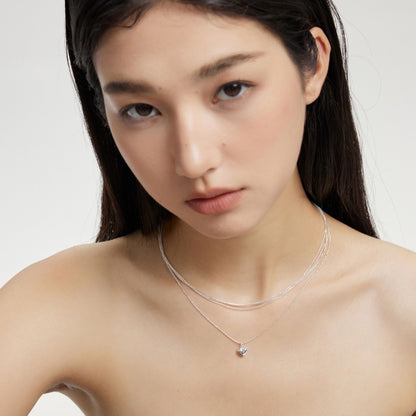S925 銀ミニハートベーシックネックレス