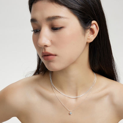 S925 銀ミニハートベーシックネックレス