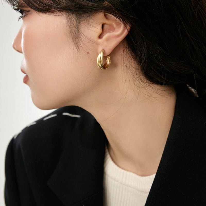 クロスリングマットゴールド銀ピンピアス