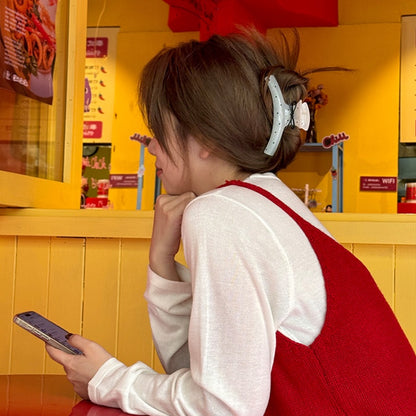 韓系リボンポイントヘアグリップセット