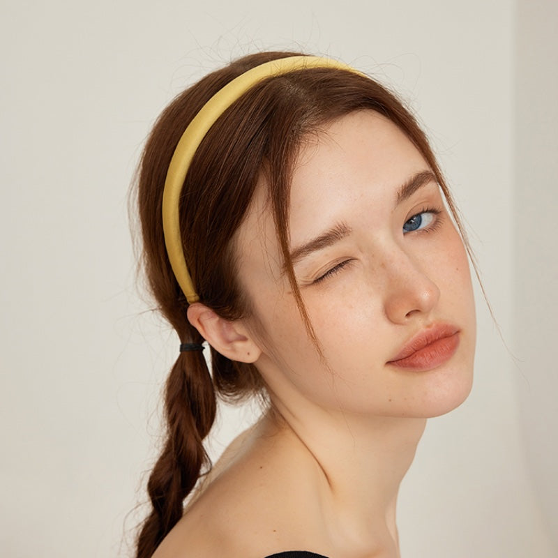 シルク光沢ナローヘアバンド