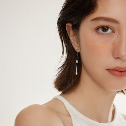 銀河楽章バロック真珠ダングリーピアス