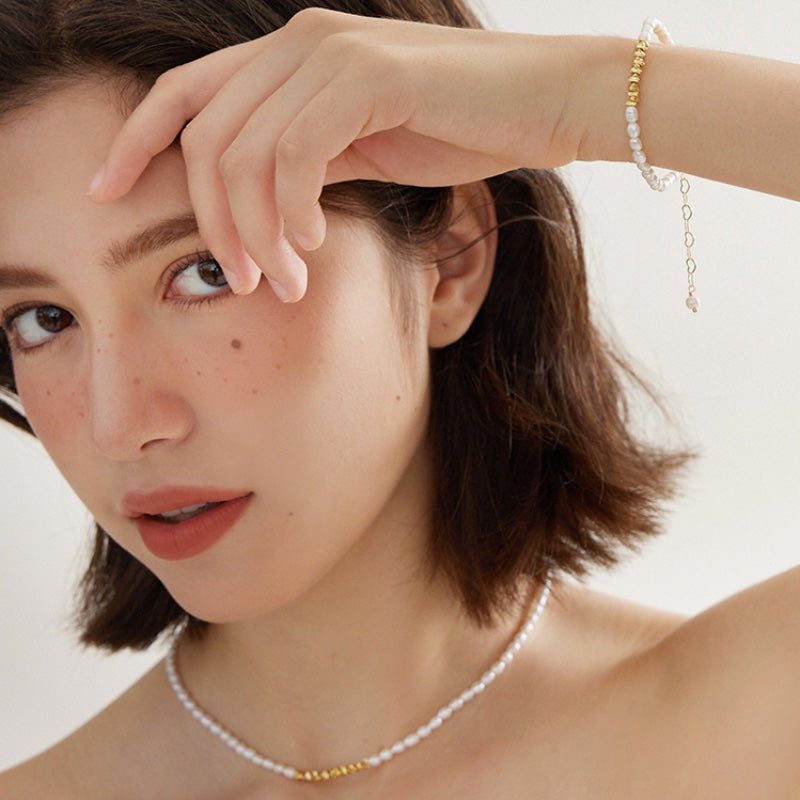 フレンチバロックパール銅ブレスレット
