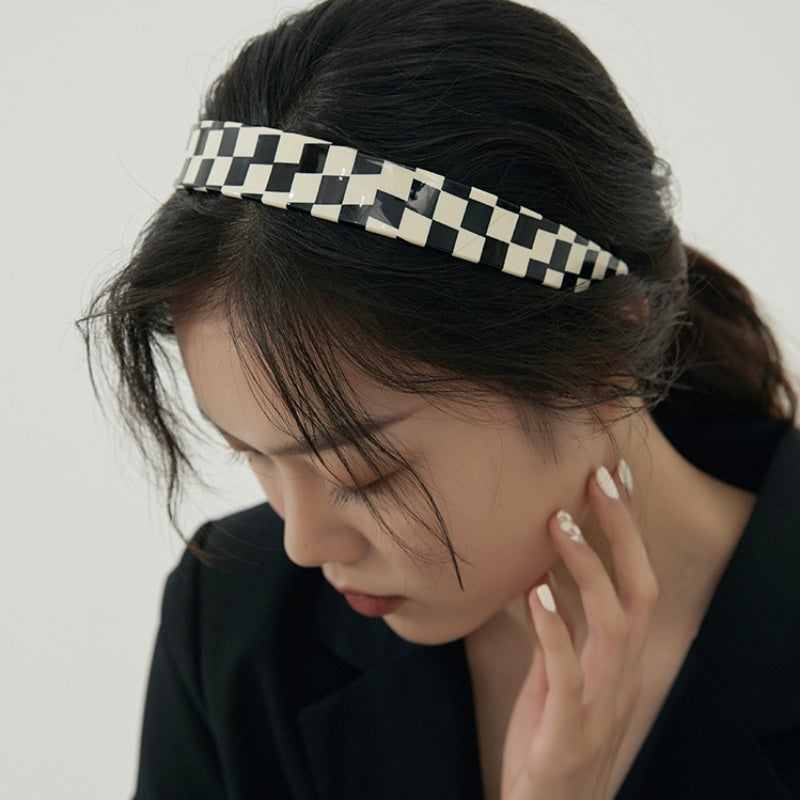酢酸チェッカーボードヘアバンド