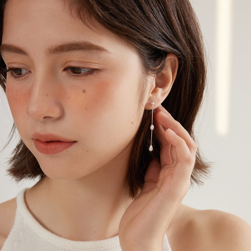 銀河楽章バロック真珠ダングリーピアス