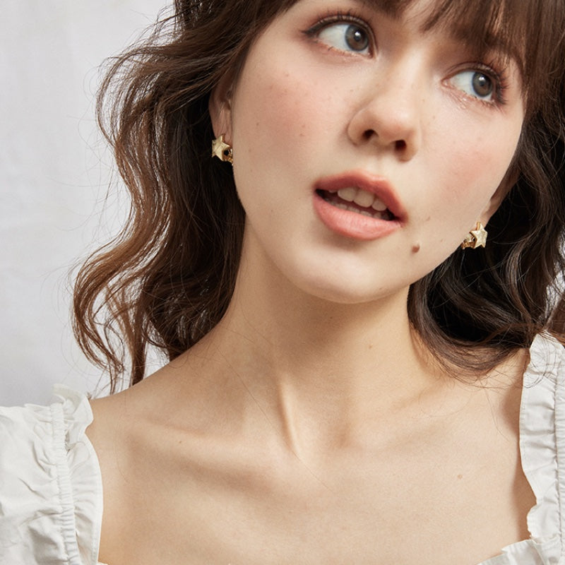 スターダブルサイド 14K 金メッキイヤリング
