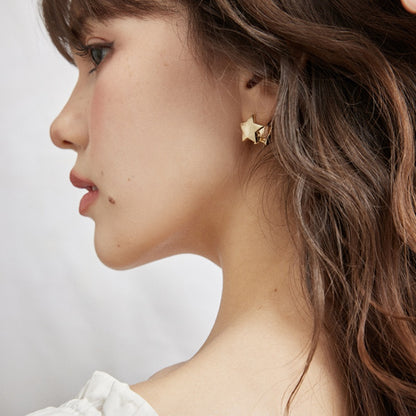 スターダブルサイド 14K 金メッキイヤリング
