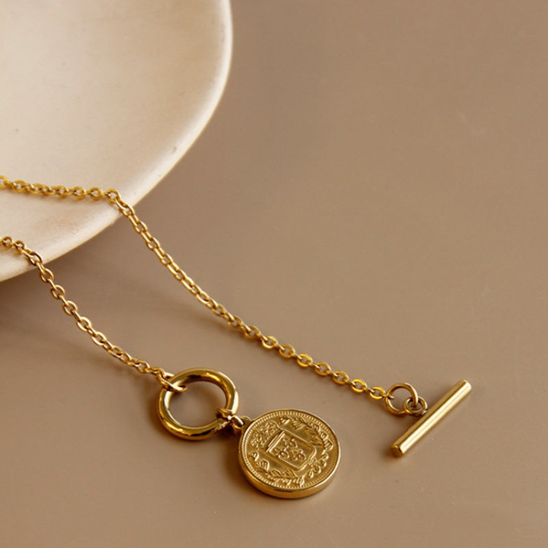 コイン 18K 金メッキ銅ネック