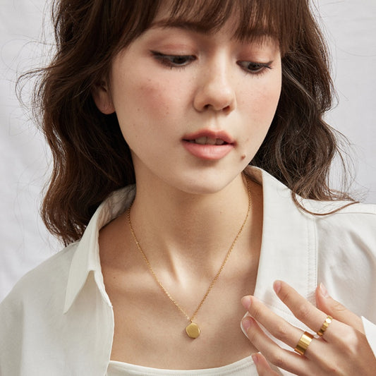 マットチタンスチール 18K 金メッキネック
