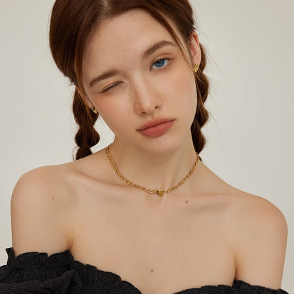 ハートチョーカー 18K メッキチタンネックレス