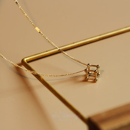 立体幾何 18K 金メッキ銅ネック