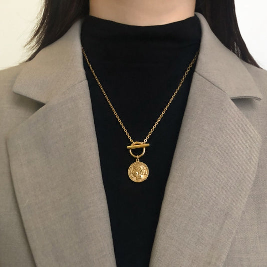 コイン 18K 金メッキ銅ネック