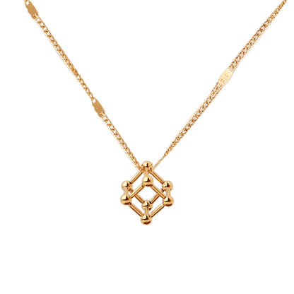 立体幾何 18K 金メッキ銅ネック
