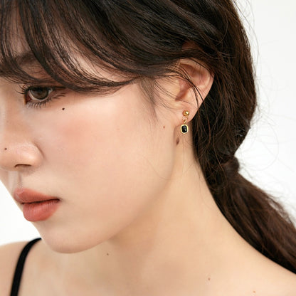 黒瑪瑙 18K メッキピアス