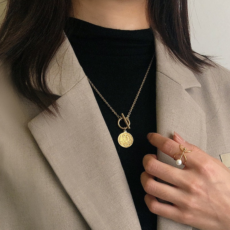 コイン 18K 金メッキ銅ネック