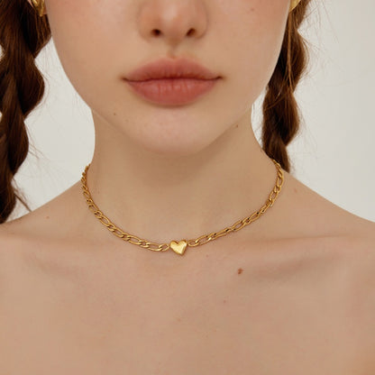 ハートチョーカー 18K メッキチタンネックレス