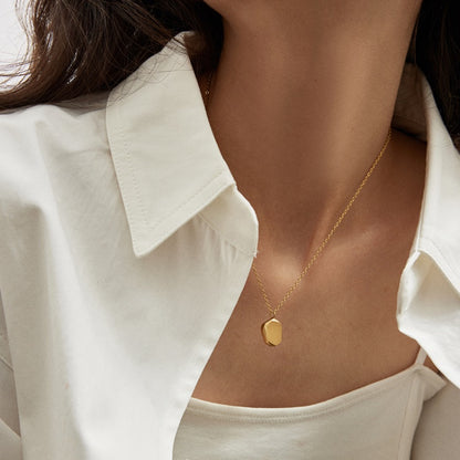 マットチタンスチール 18K 金メッキネック