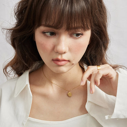 マットチタンスチール 18K 金メッキネック