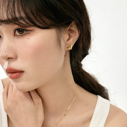 ハートチョーカー 18K メッキチタンネックレス