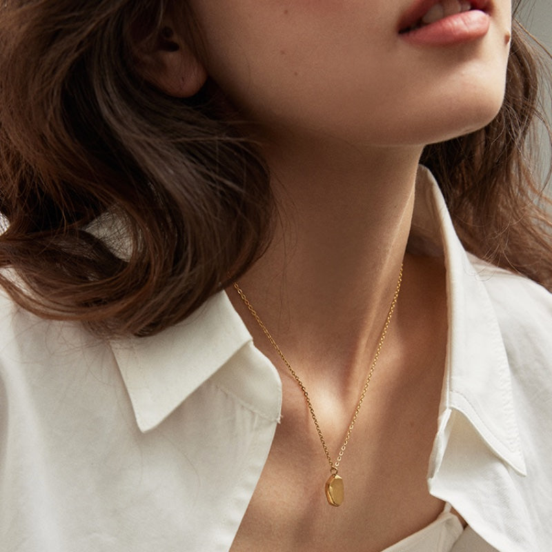 マットチタンスチール 18K 金メッキネック